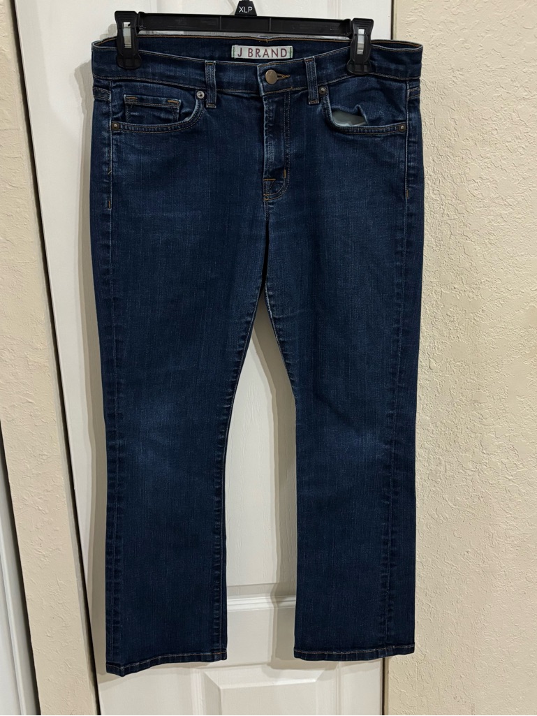 J Brand Gigi Style Dark Indigo Cropped Flare Jeans